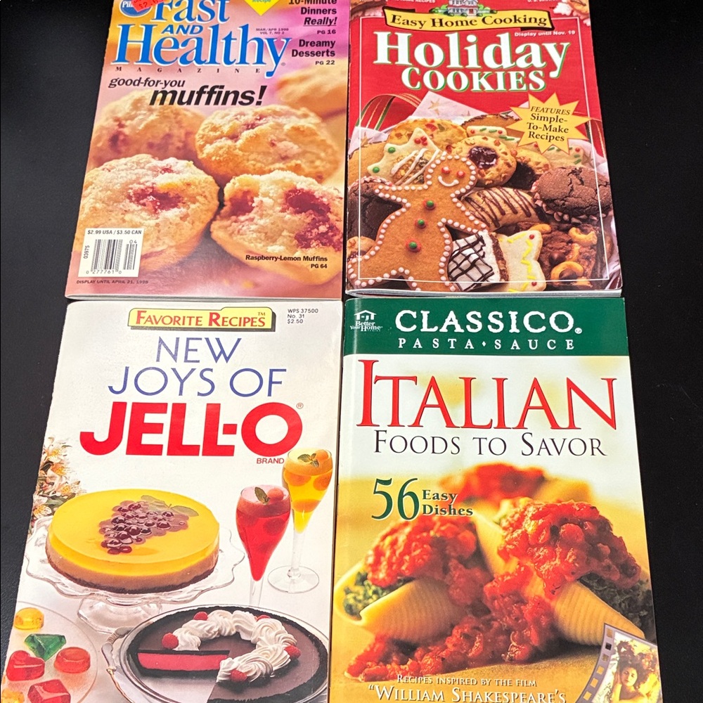 Vintage set of four Cookbook magazines full of recipes
